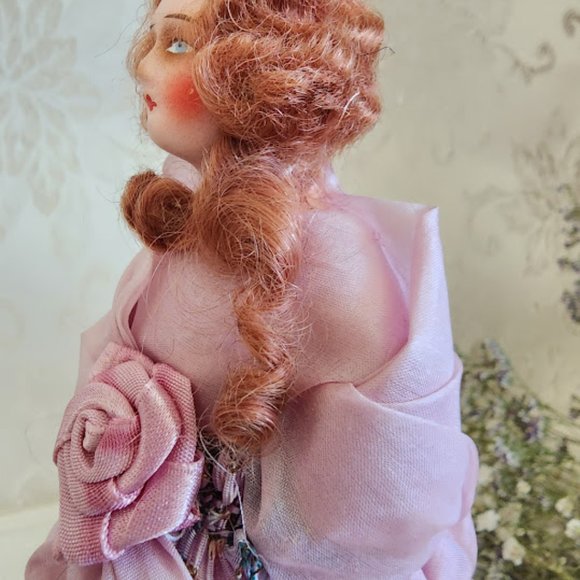 Antique Chalk Ware Pin Cushion Doll/Art Deco Flapper - Picture 3 of 9
